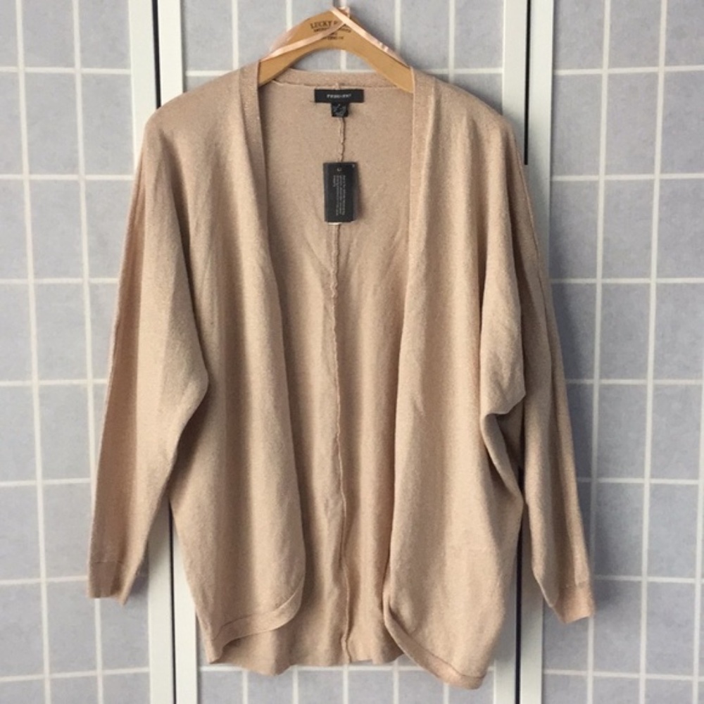 PRIMARK Metallic Nude Cream Open Cardigan S